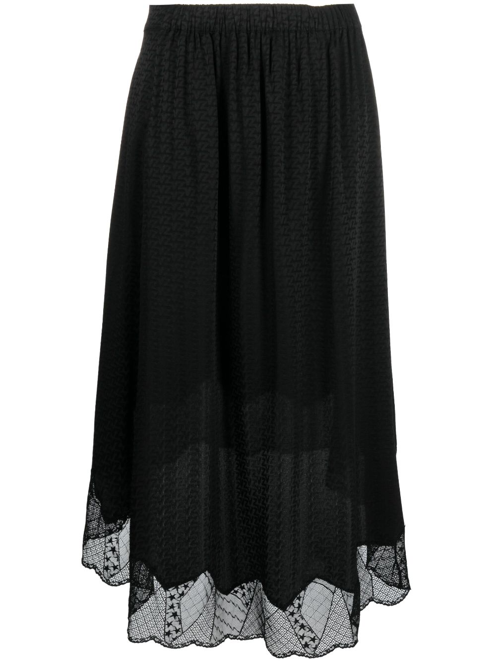 Zadig&Voltaire lace-trim silk skirt - Black von Zadig&Voltaire