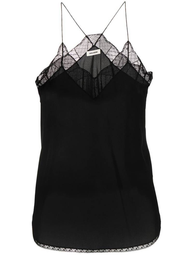 Zadig&Voltaire lace-trim slip top - Black von Zadig&Voltaire