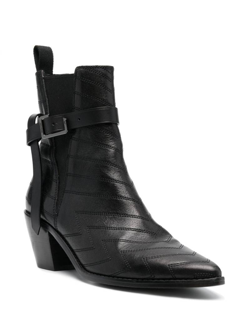 Zadig&Voltaire leather cuban ankle boots - Black von Zadig&Voltaire