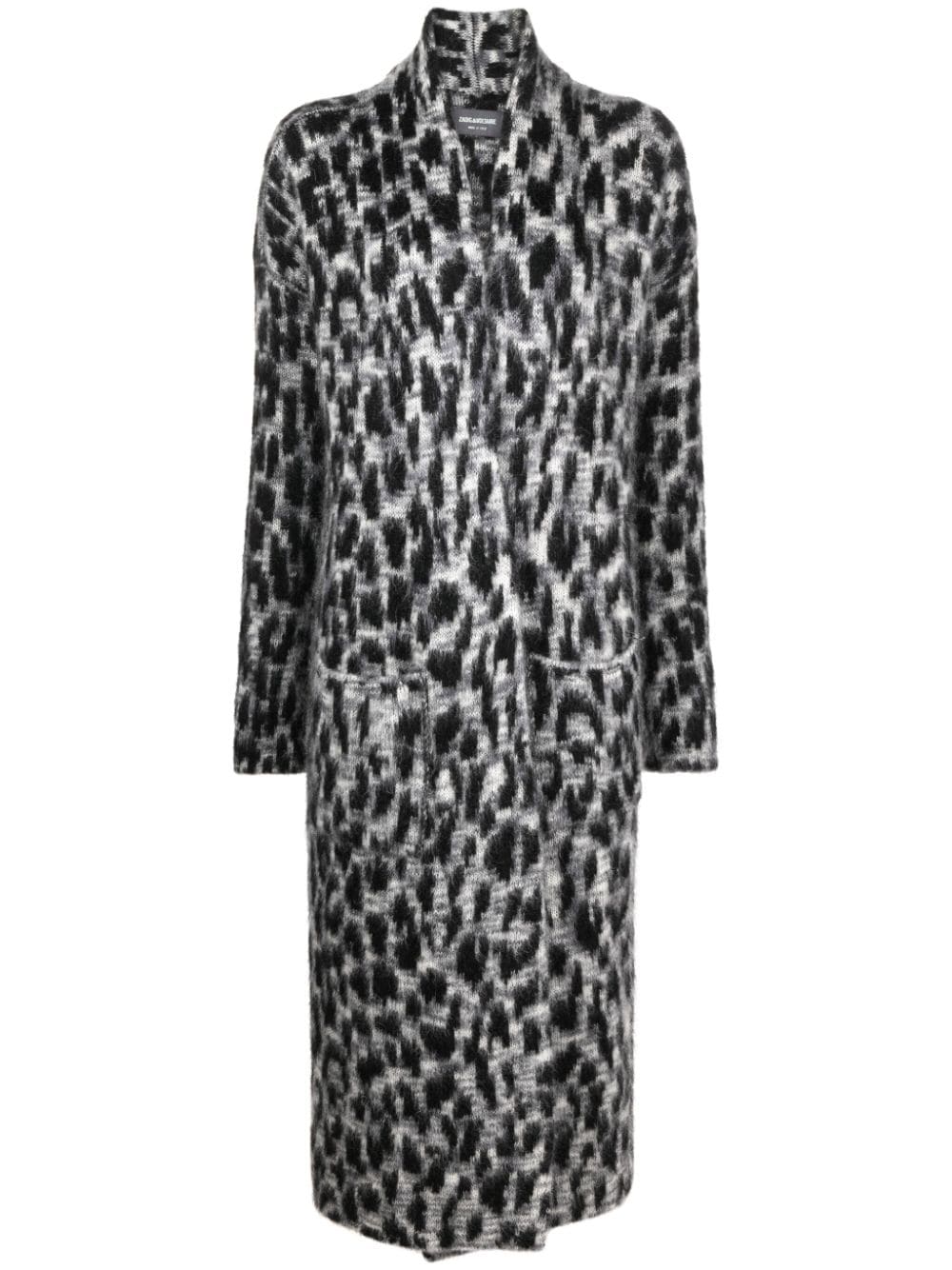 Zadig&Voltaire leopard-print cardigan coat - Grey von Zadig&Voltaire