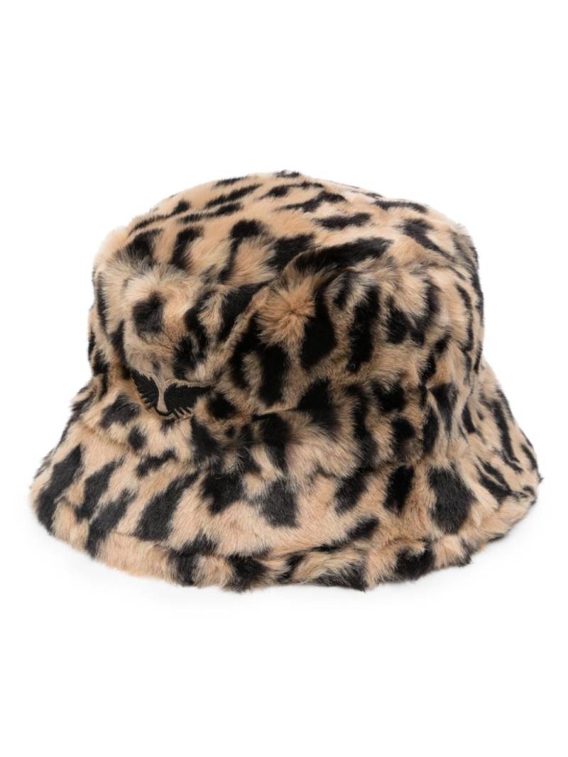 Zadig&Voltaire leopard-print faux-fur bucket hat - Neutrals von Zadig&Voltaire