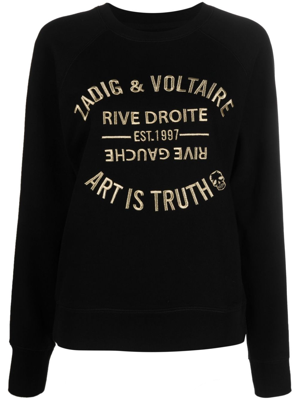 Zadig&Voltaire logo-embroidered organic-cotton sweatshirt - Black von Zadig&Voltaire