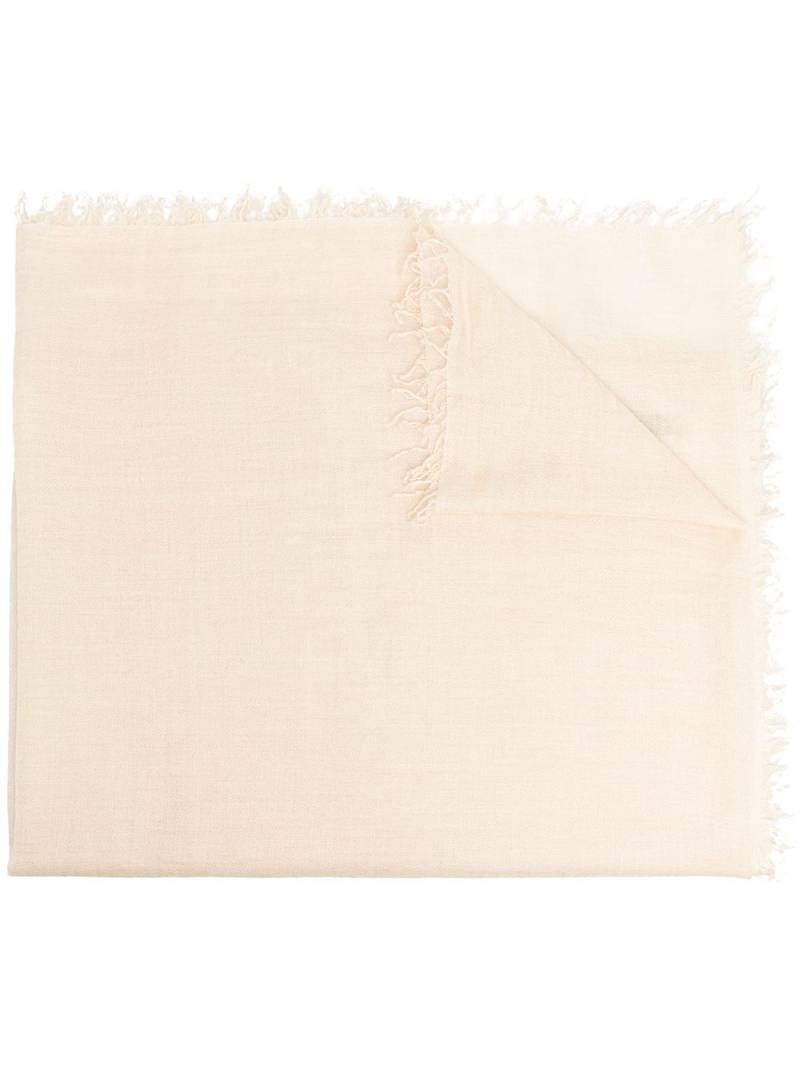 Zadig&Voltaire logo frayed-hem scarf - Neutrals von Zadig&Voltaire