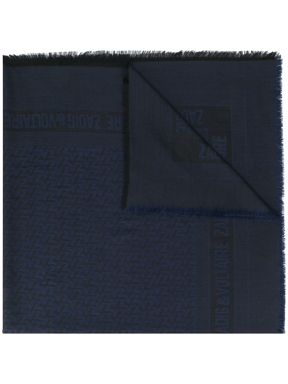 Zadig&Voltaire logo jacquard sarf - Blue von Zadig&Voltaire