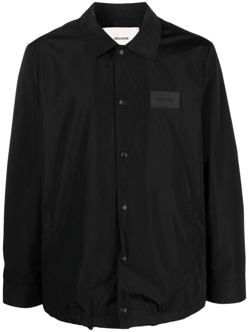 Zadig&Voltaire logo-patch shirt jacket - Black von Zadig&Voltaire