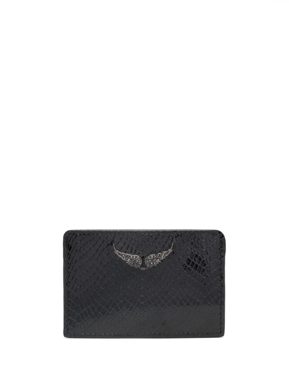 Zadig&Voltaire logo-plaque embossed leather cardholder - Black von Zadig&Voltaire