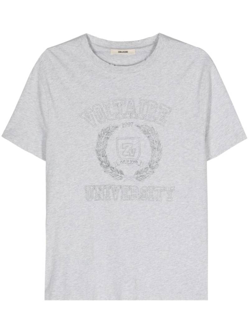 Zadig&Voltaire logo-print cotton T-shirt - Grey von Zadig&Voltaire