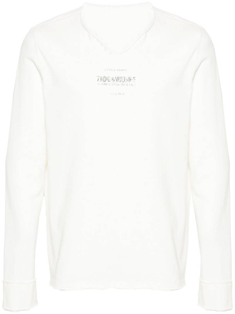 Zadig&Voltaire logo-print raw-cut T-shirt - White von Zadig&Voltaire