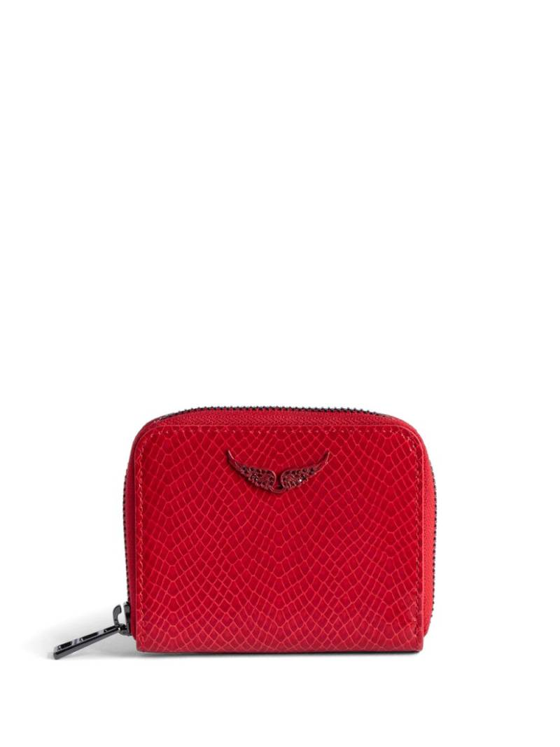 Zadig&Voltaire mini ZV crocodile-effect wallet - Red von Zadig&Voltaire