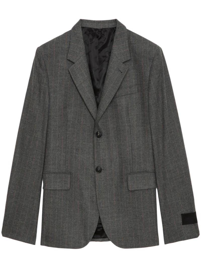 Zadig&Voltaire pinstripe logo-patch blazer - Grey von Zadig&Voltaire