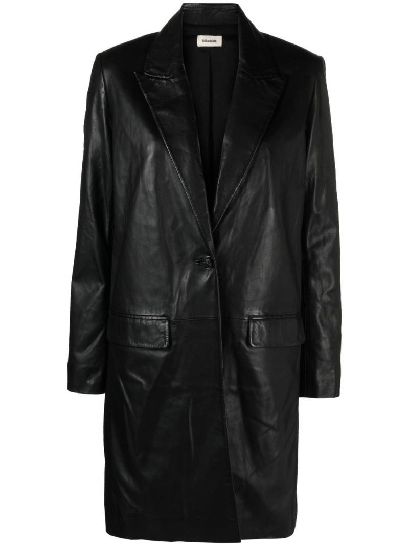 Zadig&Voltaire polished-finish single-breasted coat - Black von Zadig&Voltaire