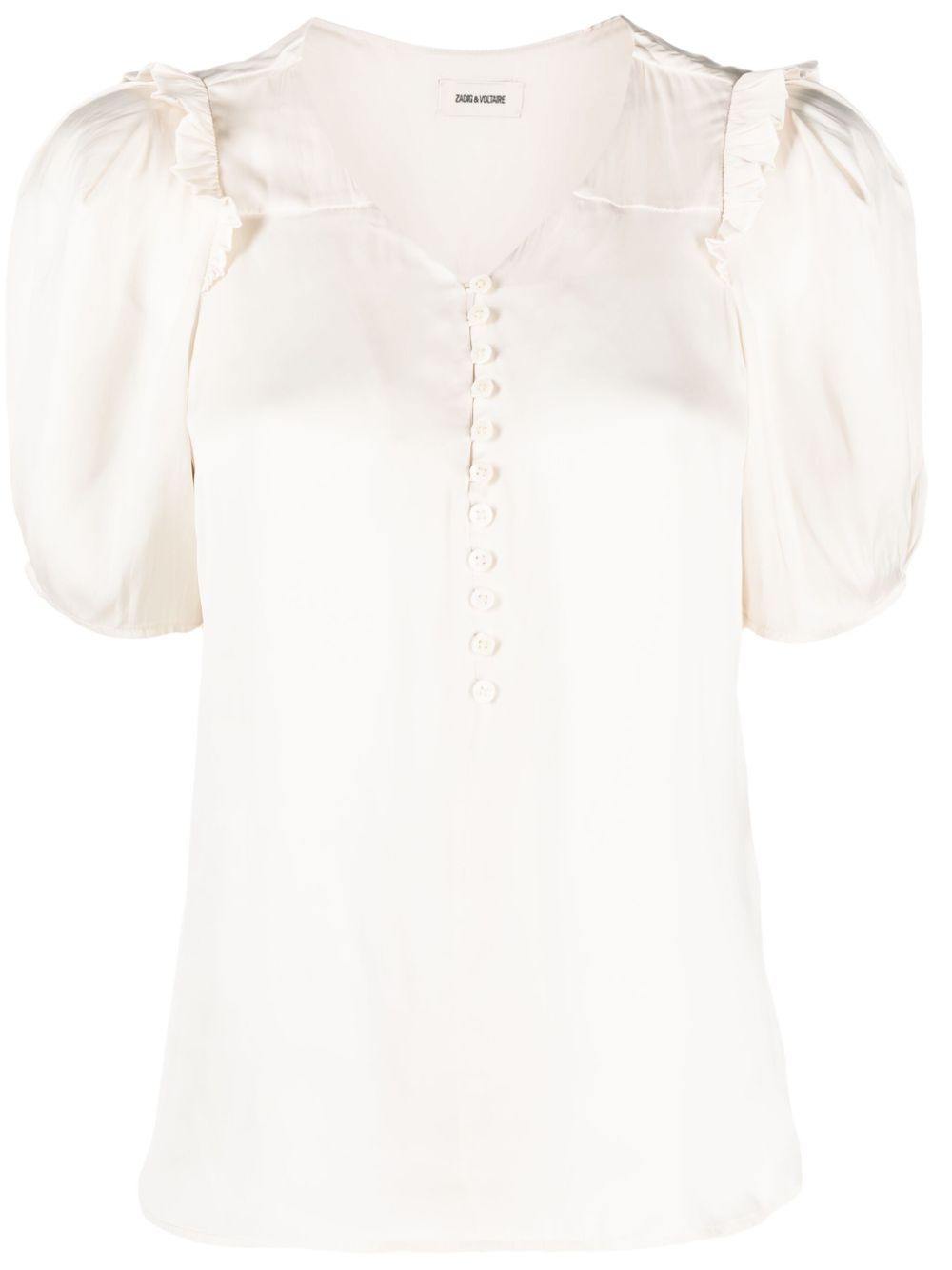 Zadig&Voltaire puff-sleeve satin top - Neutrals von Zadig&Voltaire