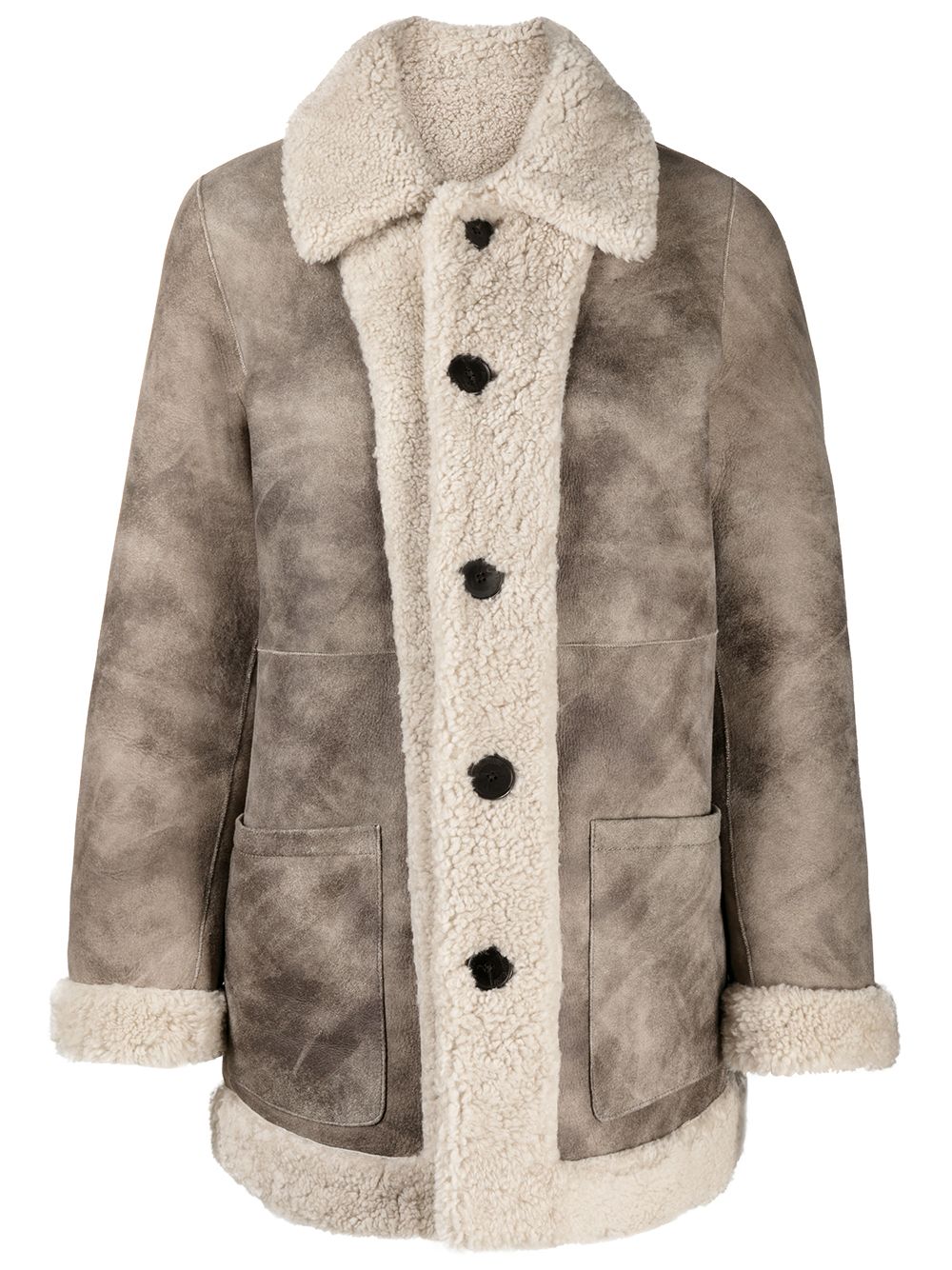 Zadig&Voltaire reversible shearling jacket - Neutrals von Zadig&Voltaire