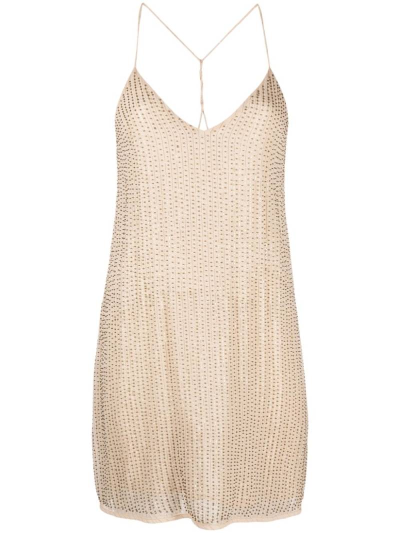 Zadig&Voltaire rhinestone V-neck minidress - Neutrals von Zadig&Voltaire