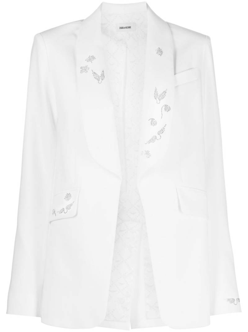 Zadig&Voltaire rhinestone-embellished shawl-lapel blazer - White von Zadig&Voltaire