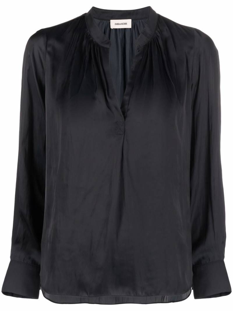 Zadig&Voltaire satin-finish V-neck blouse - Black von Zadig&Voltaire