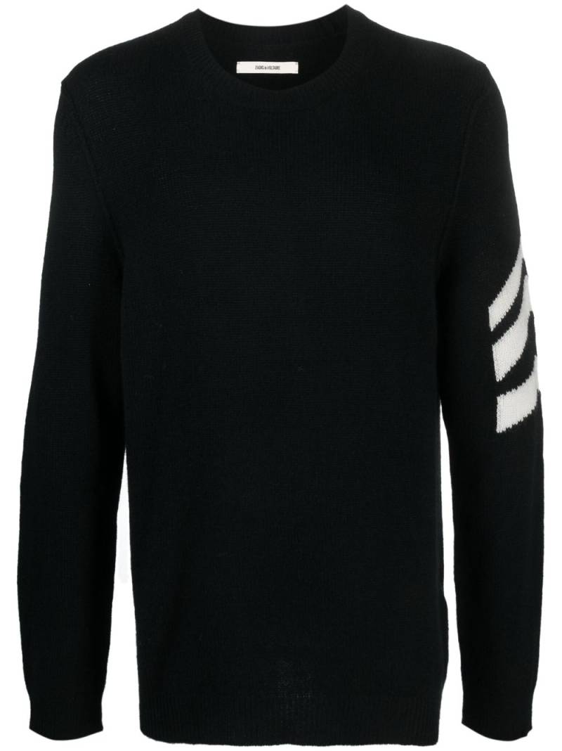 Zadig&Voltaire stripe-detail cashmere jumper - Black von Zadig&Voltaire