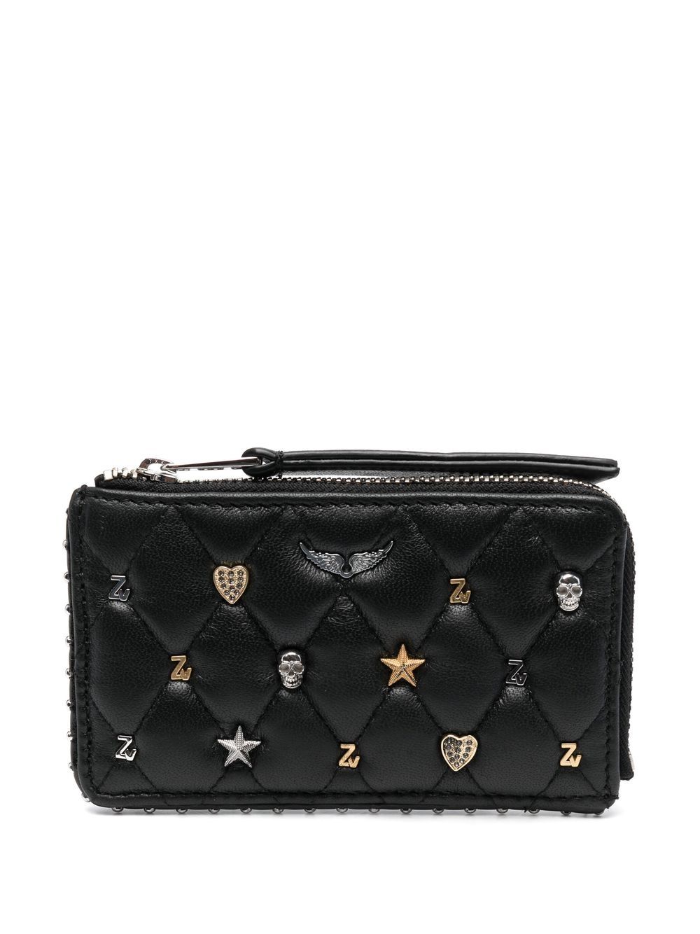 Zadig&Voltaire stud-detail zip-around cardholder - Black von Zadig&Voltaire