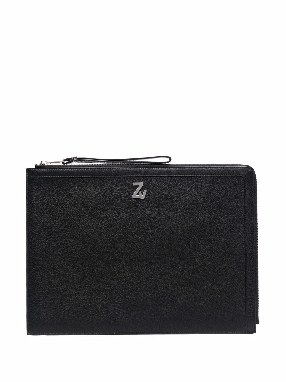 Zadig&Voltaire zip-up leather clutch bag - Black von Zadig&Voltaire