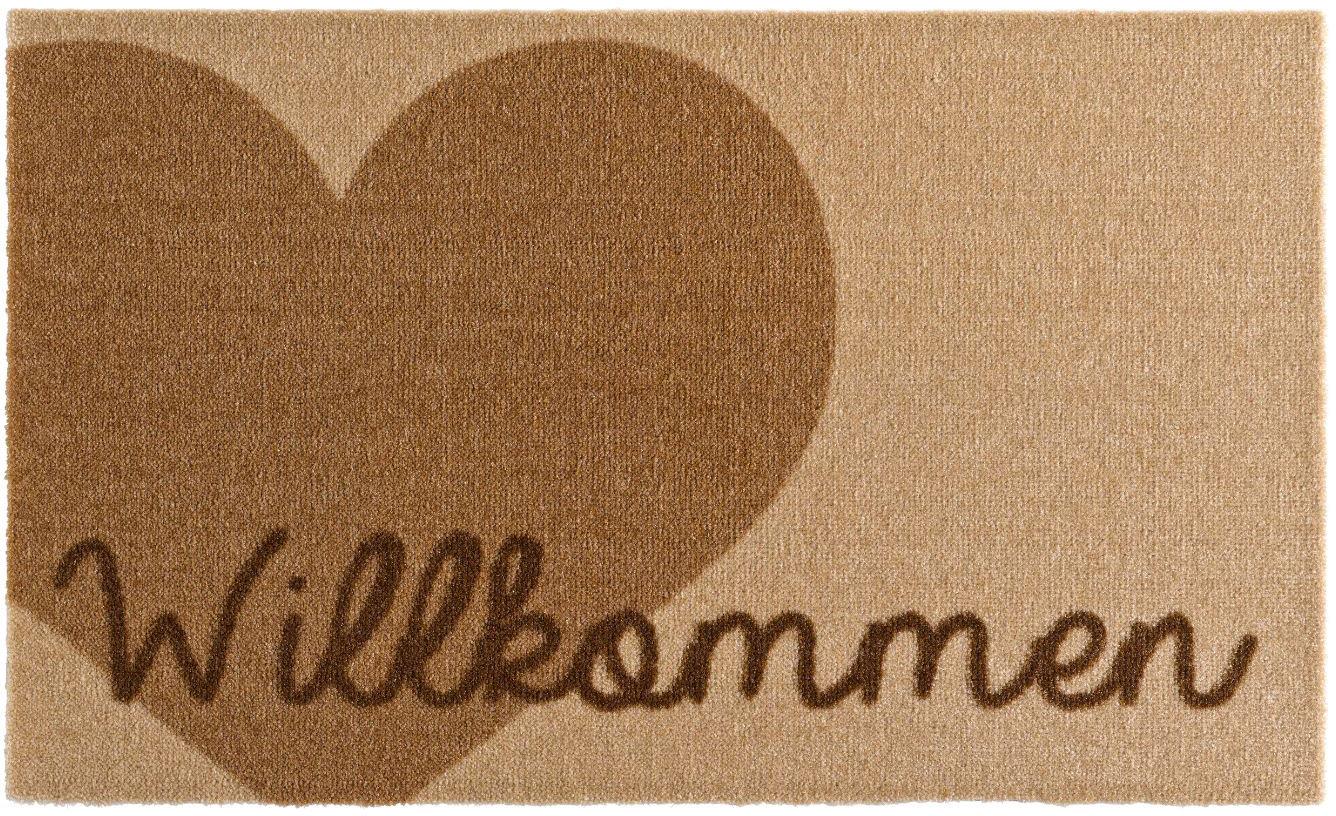 HANSE Home Fussmatte »Willkommen Herz«, rechteckig, 7 mm Höhe, Herz Motiv, mit Spruch, Schrift, Robust, Rutschhemend, Waschbar HANSE Home Fussmatte »Willkommen Herz«, rechteckig, 7 mm Höhe, Herz Motiv, mit Spruch, Schrift, Robust, Rutschhemend, Waschbar von HANSE Home