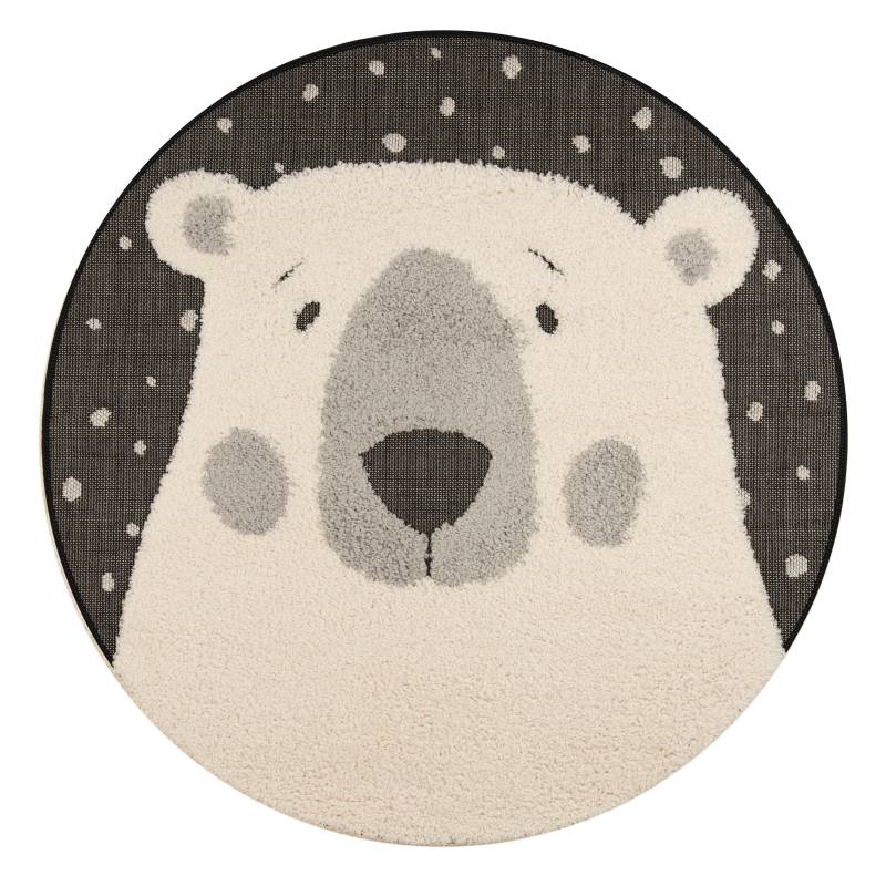 HANSE Home Kinderteppich »Icebear Emmet«, rund, 22 mm Höhe, Tiermotiv, Kurzflor, Hoch-Tief Struktur, Strapazierfähig von HANSE Home