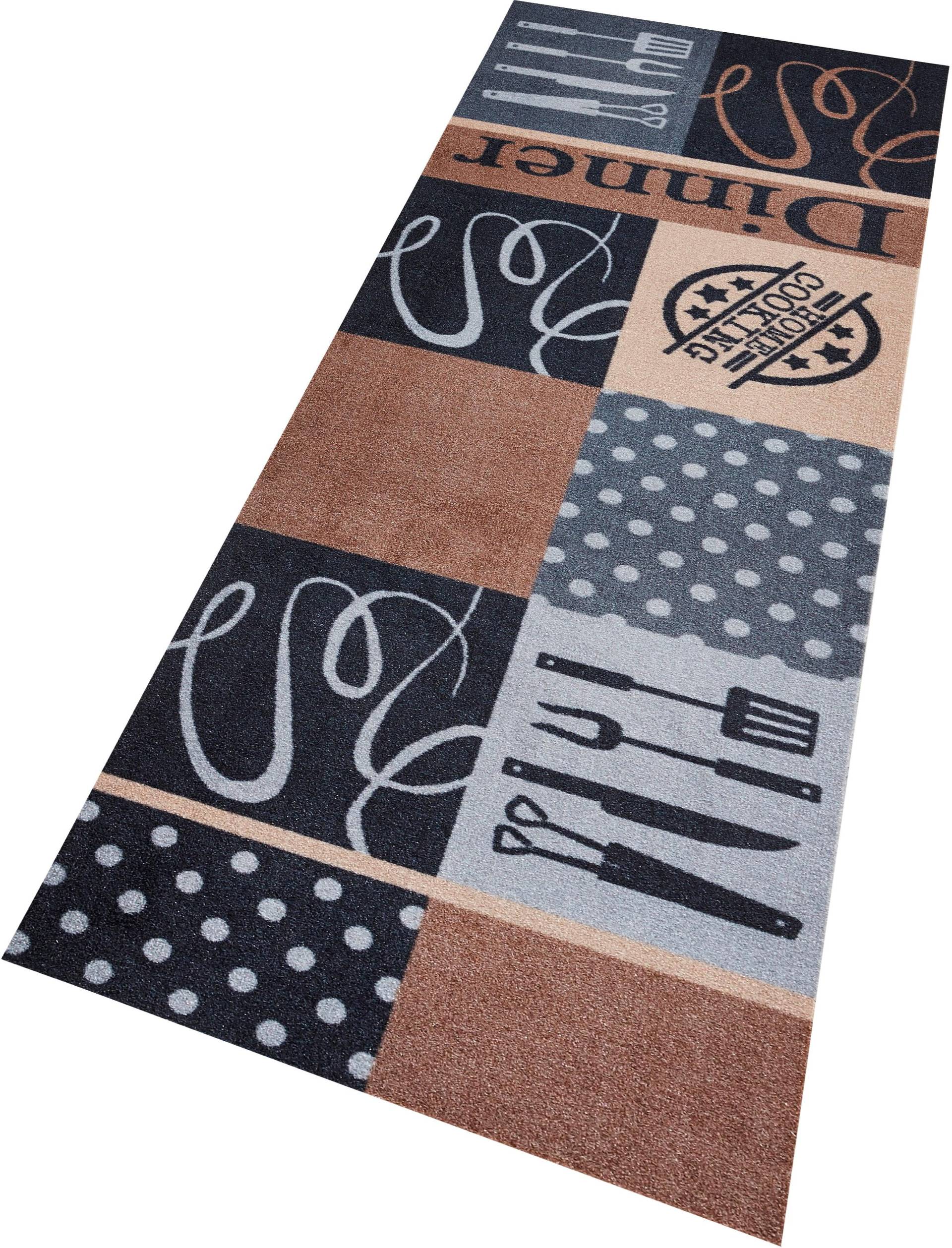 HANSE Home Küchenläufer »Dinner«, rechteckig, 5 mm Höhe, Kurzflor, rutschhemmend, Waschbar, Strapazierfähig, Pflegeleicht,Küche HANSE Home Küchenläufer »Dinner«, rechteckig, 5 mm Höhe, Kurzflor, rutschhemmend, Waschbar, Strapazierfähig, Pflegeleicht,Küche von HANSE Home