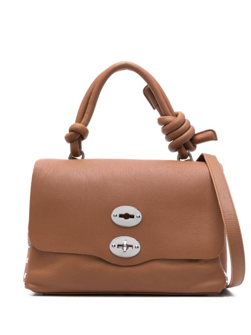 Zanellato Small Postina crinkled leather bag - Brown von Zanellato