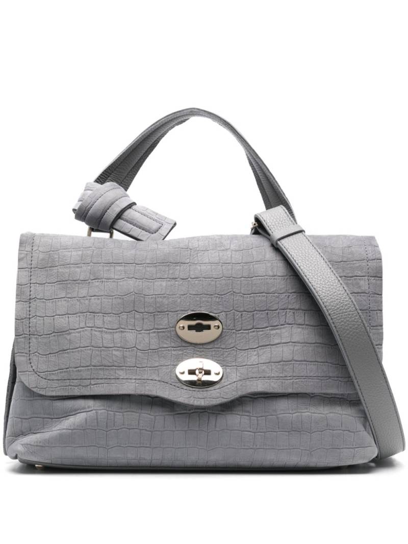 Zanellato medium Postina Jones Caiman shoulder bag - Grey von Zanellato