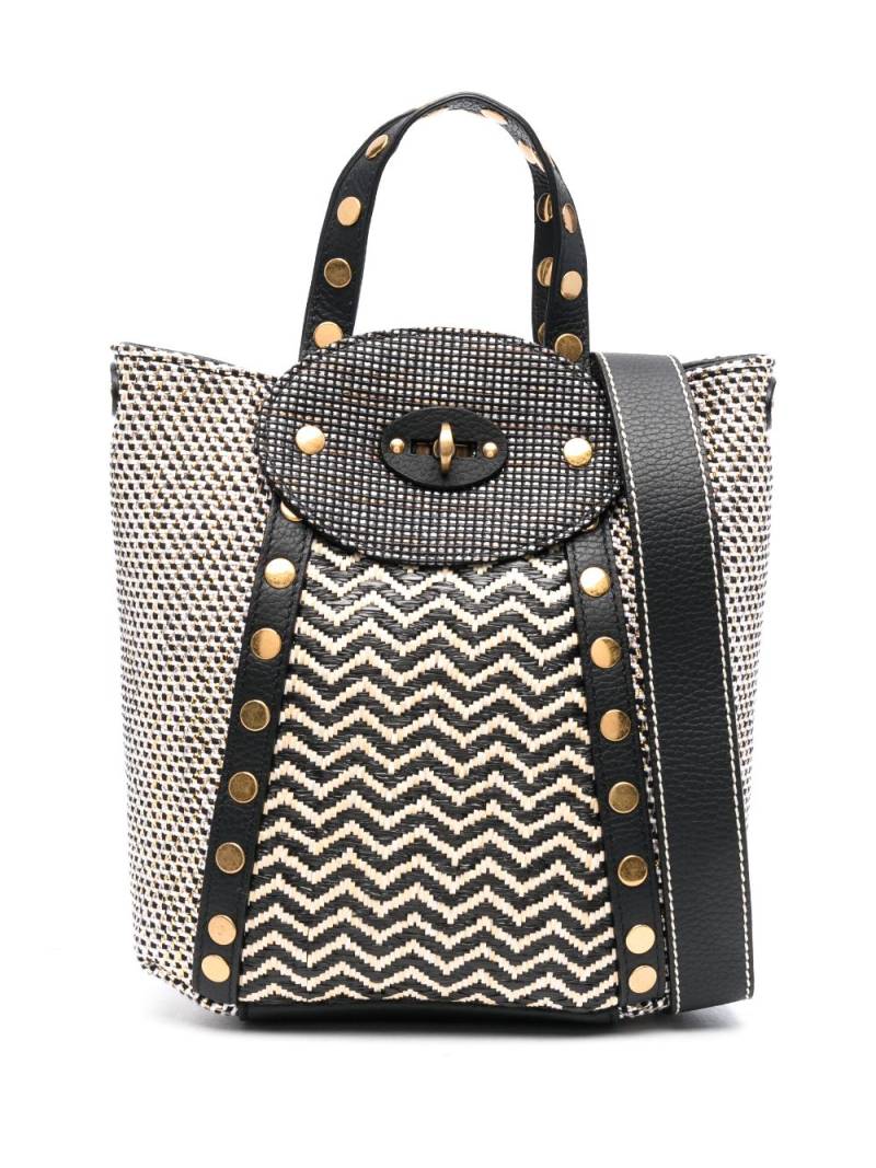 Zanellato woven-wicker zig-zag pattern tote bag - Black von Zanellato