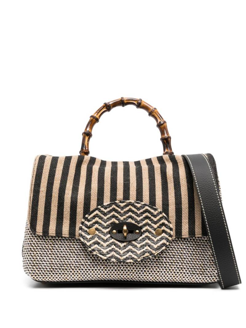 Zanellato x Antonio Marras woven raffia-design bag - Black von Zanellato