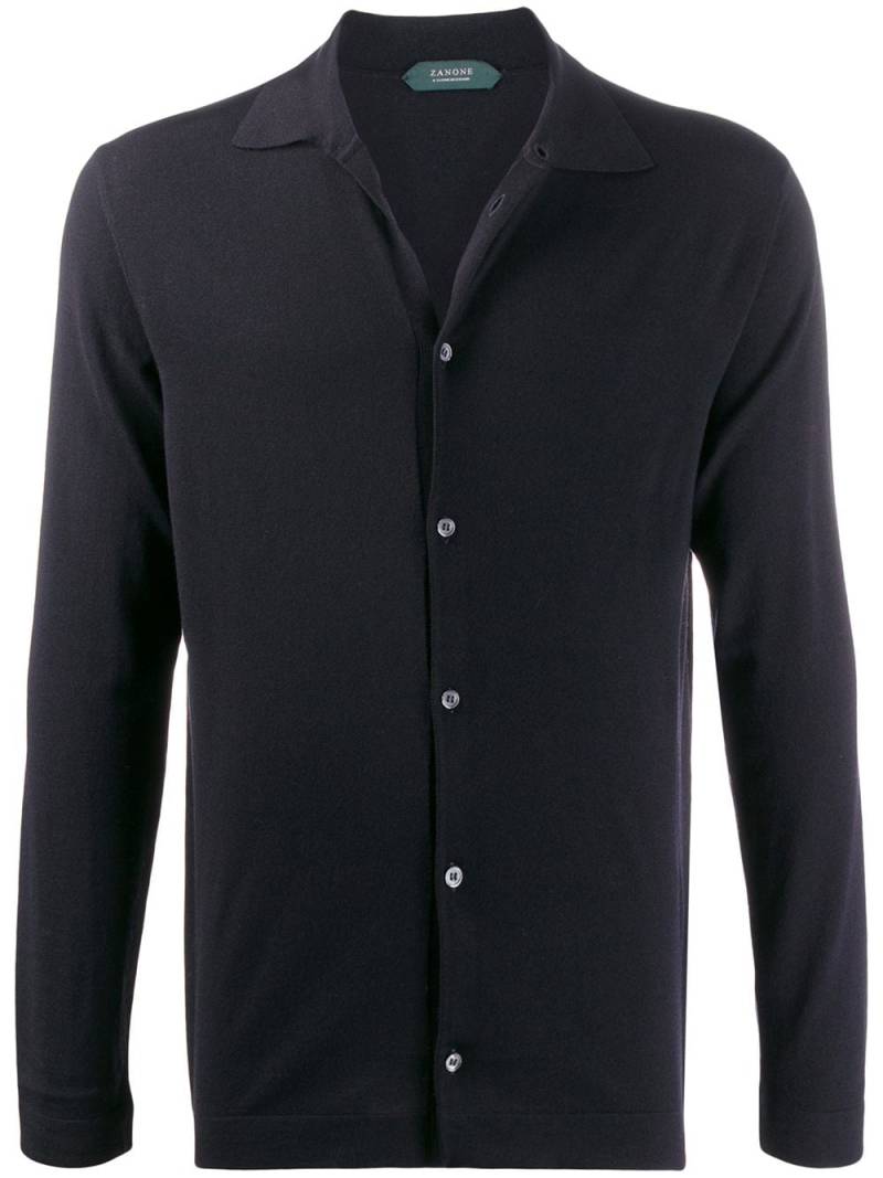 Zanone Flexwool knitted shirt - Blue von Zanone