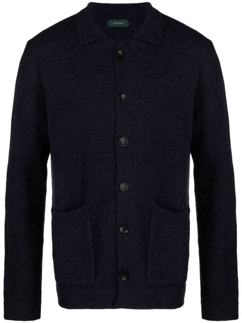 Zanone Herren button-up cardigan - Blue von Zanone