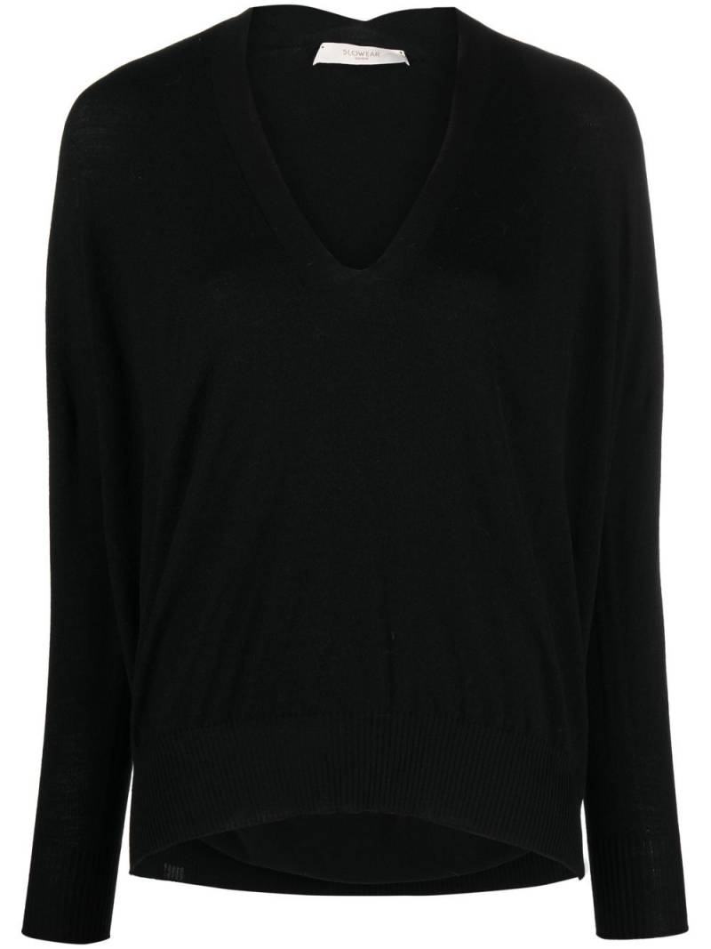 Zanone V-neck virgin wool jumper - Black von Zanone