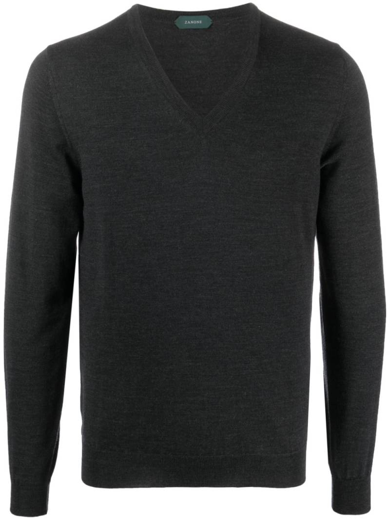 Zanone V-neck virgin-wool jumper - Grey von Zanone