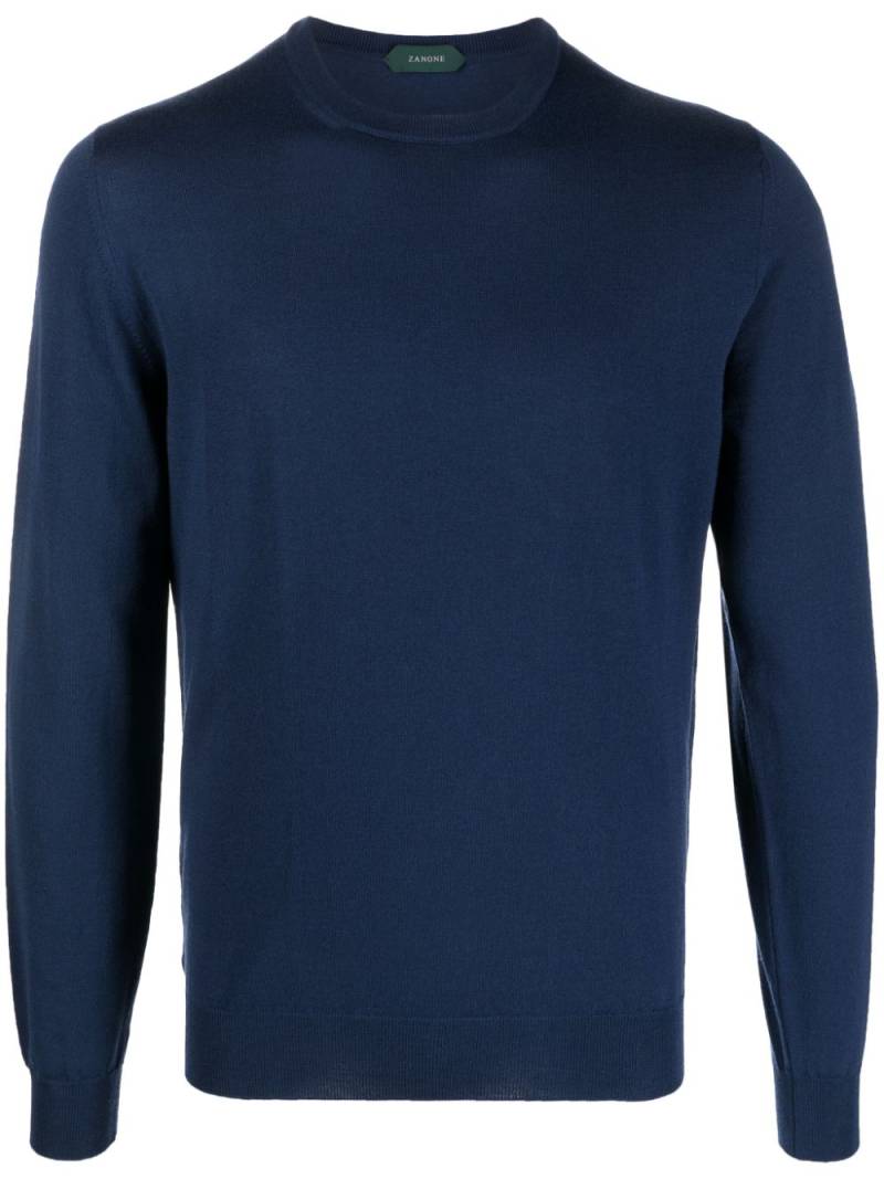 Zanone fine-knit crew-neck jumper - Blue von Zanone