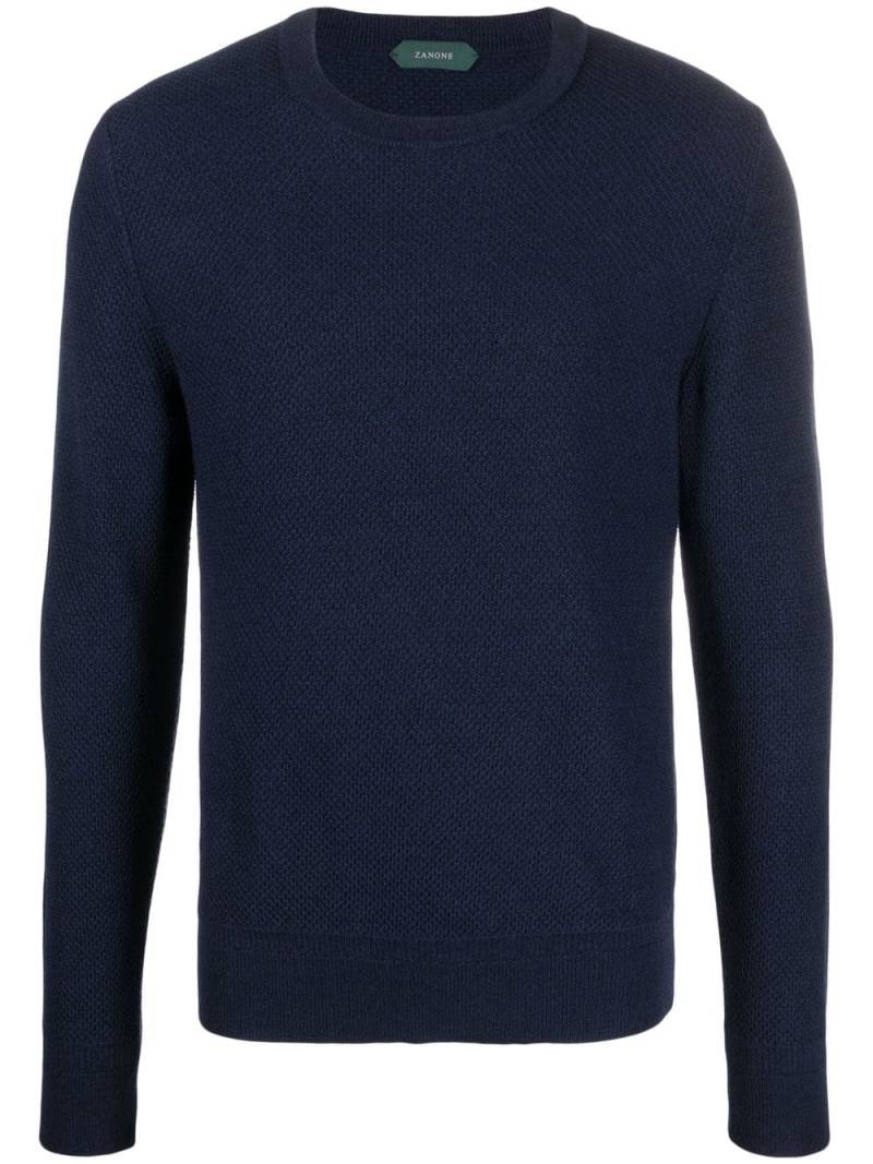 Zanone fine knit wool jumper - Blue von Zanone