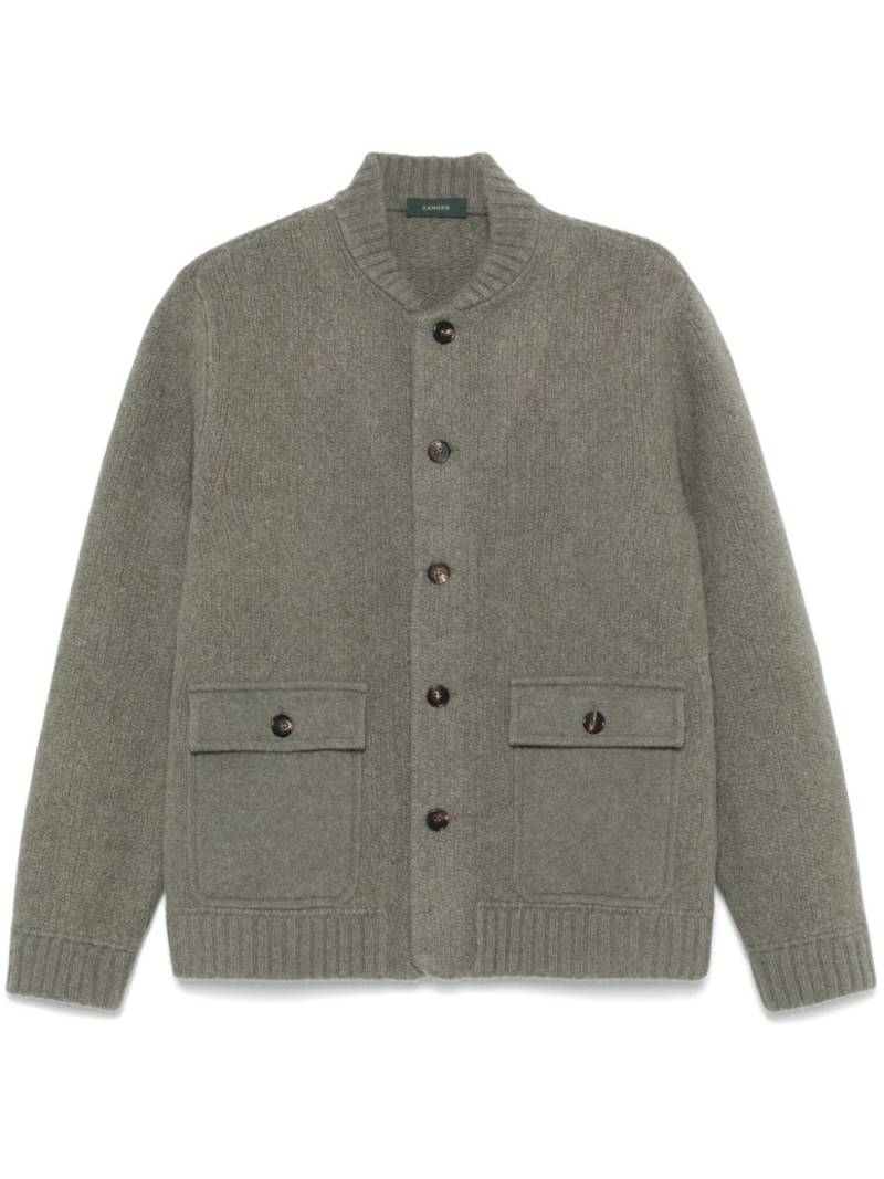 Zanone knitted bomber jacket - Green von Zanone