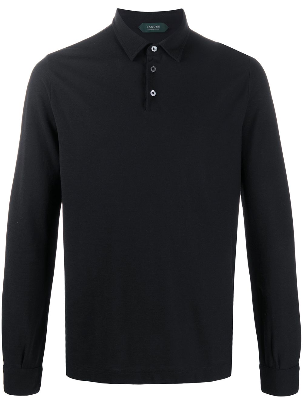 Zanone long-sleeved polo shirt - Black von Zanone