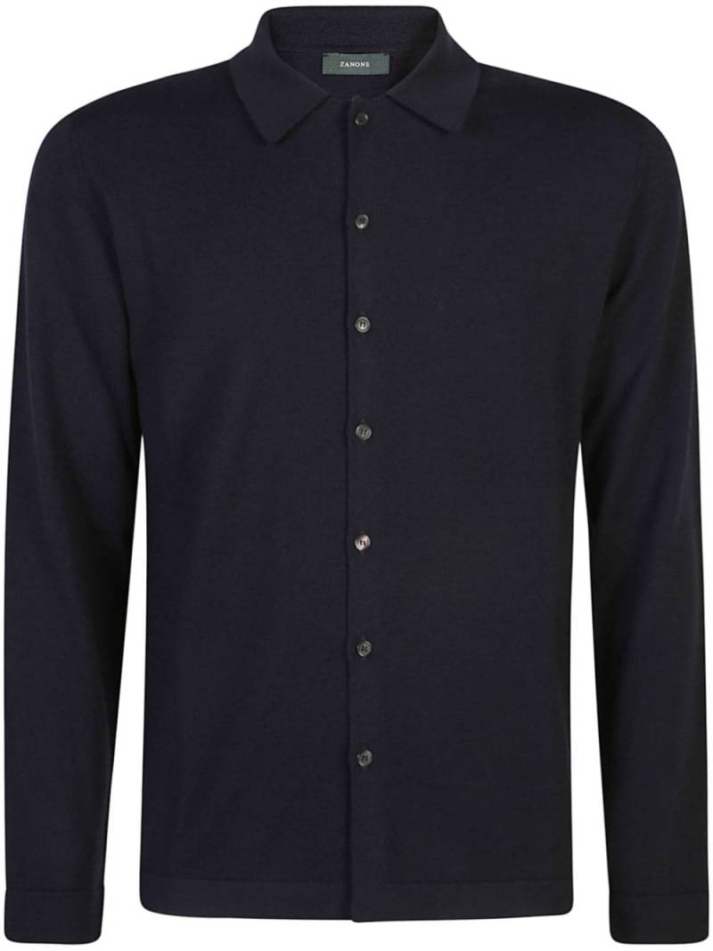 Zanone long-sleeved virgin wool shirt - Blue von Zanone