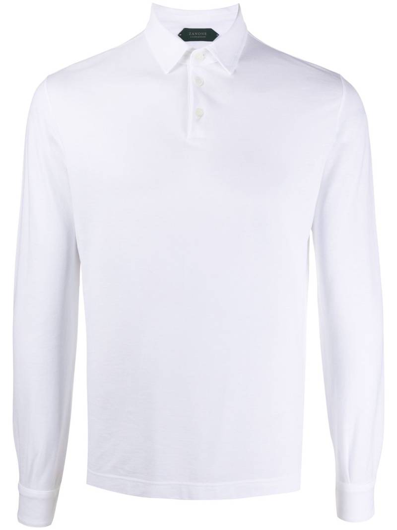 Zanone point-collar long sleeved polo shirt - White von Zanone