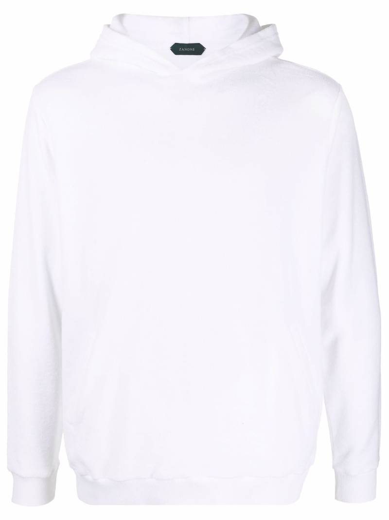 Zanone ribbed-detail hoodie - White von Zanone