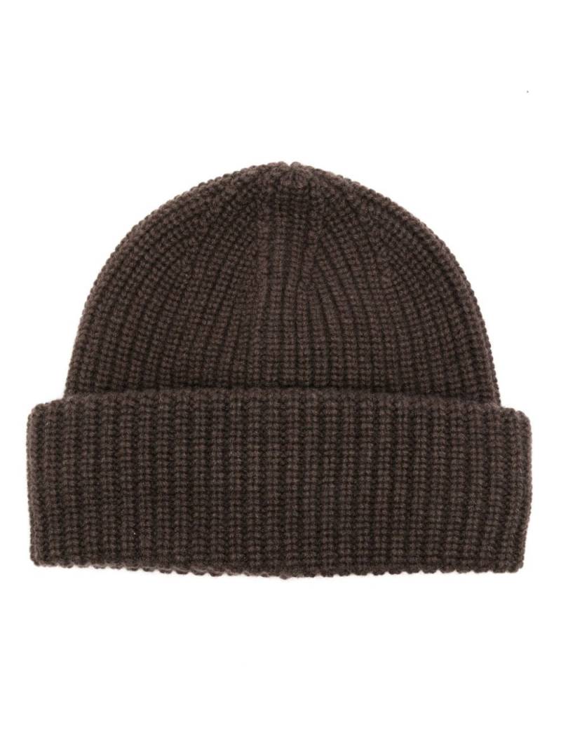 Zanone ribbed-knitted cashmere beanie - Brown von Zanone