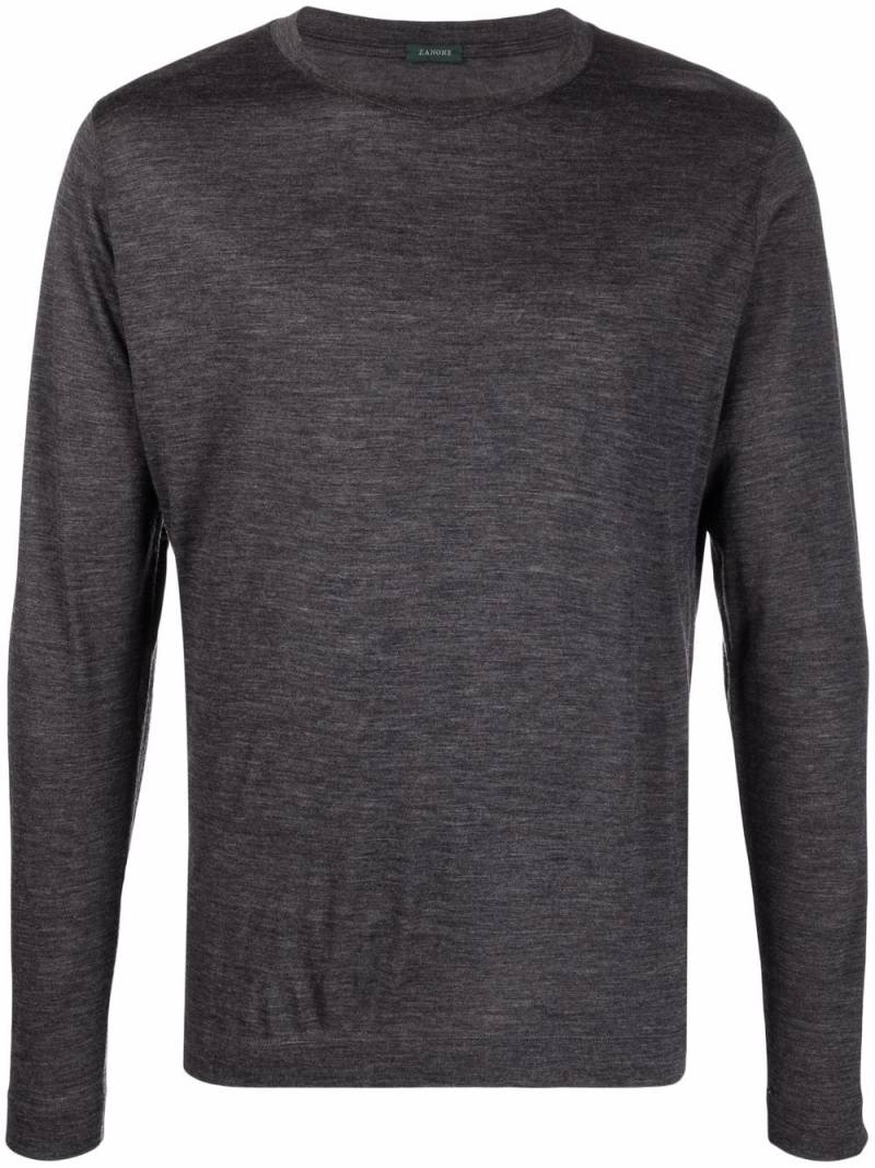 Zanone round neck knitted top - Grey von Zanone