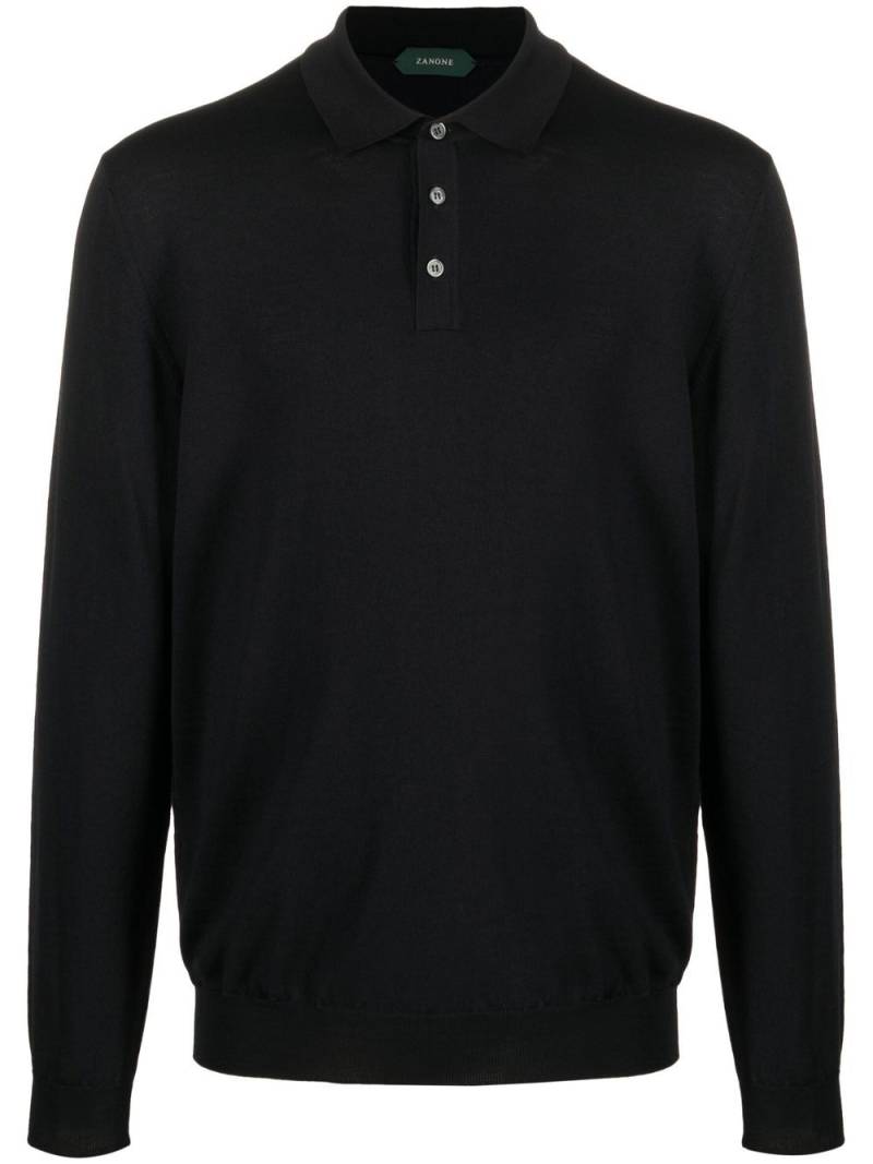 Zanone virgin wool blend polo shirt - Black von Zanone