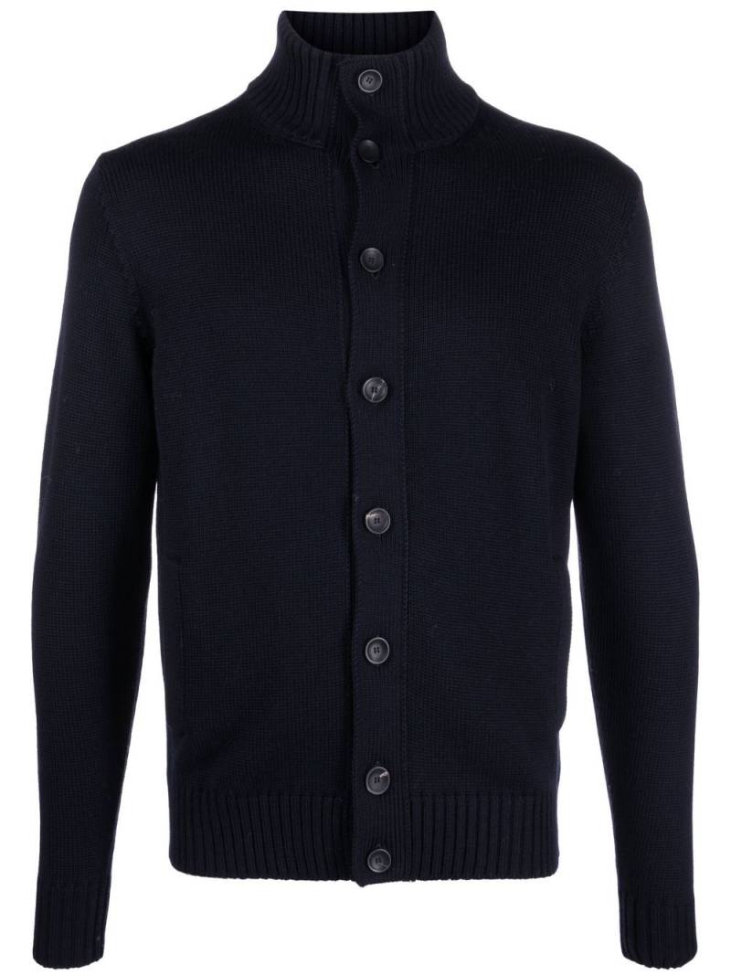 Zanone wool high neck cardigan - Blue von Zanone