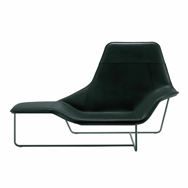 Lama 921 Chaiselongue, Bezug kernleder 95/0701, schwarz von Zanotta