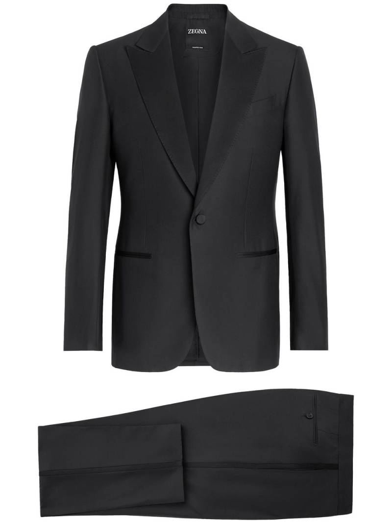 Zegna Trofeo 600 single-breasted wool-silk suit - Black von Zegna