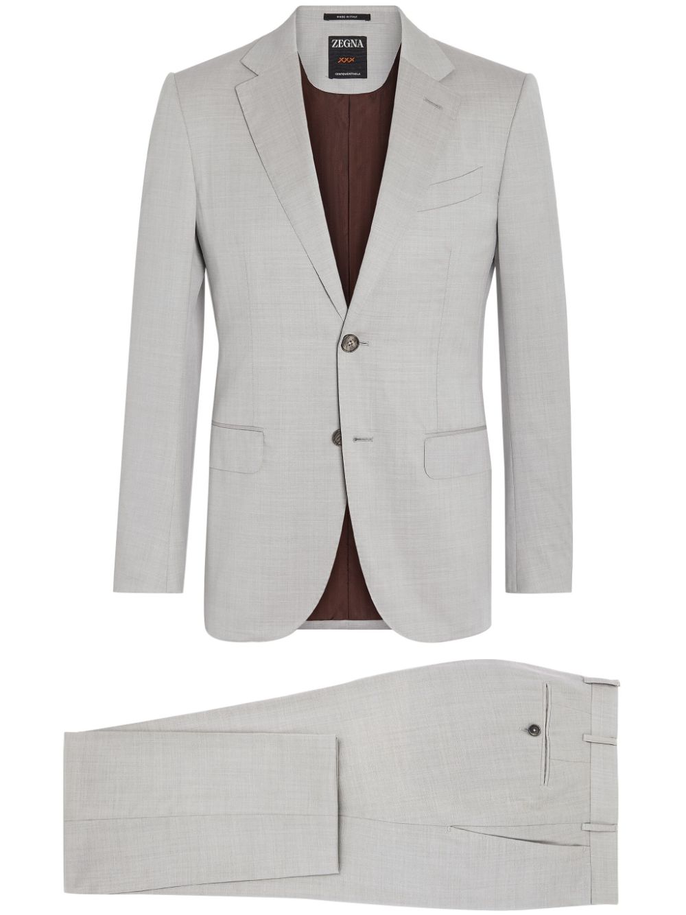 Zegna Centoventimila single-breasted wool suit - Neutrals von Zegna