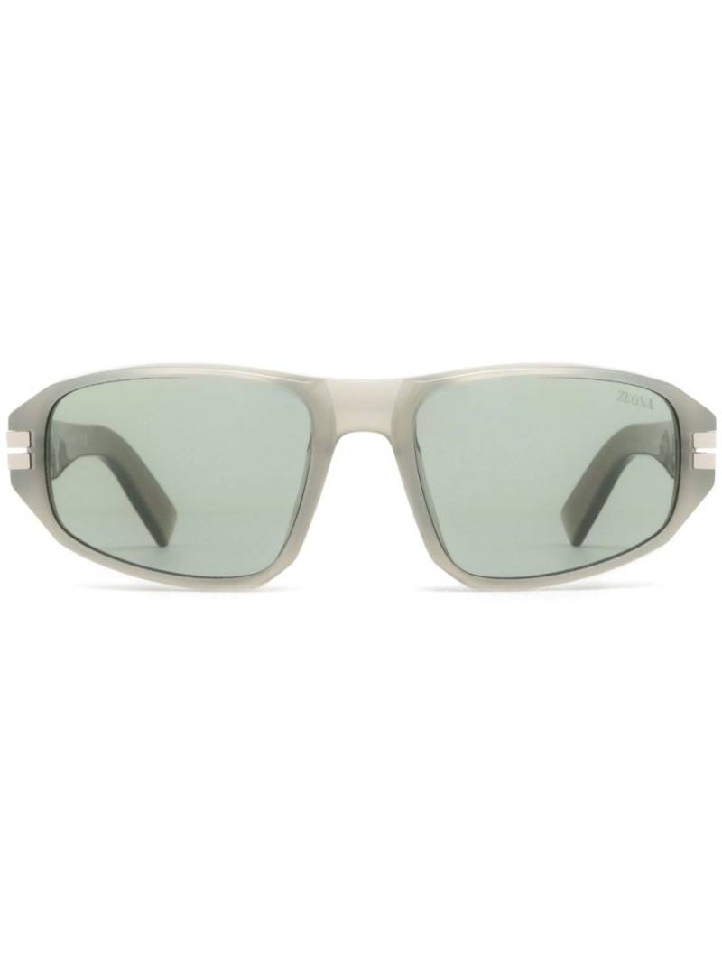 Zegna oval-frame sunglasses - Grey von Zegna