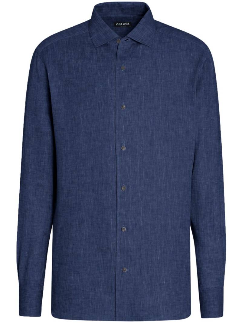 Zegna Oasi Lino linen shirt - Blue von Zegna